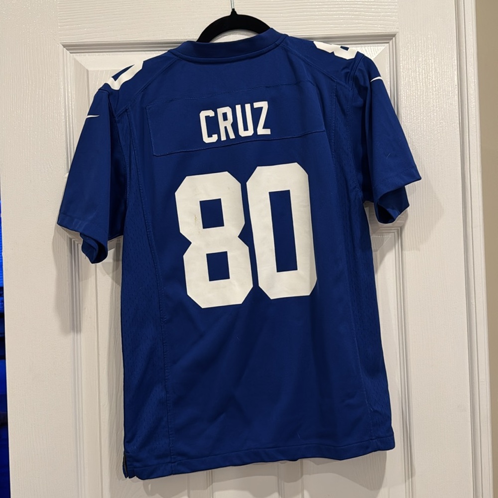 NFL NIKE NEW YORK GIANTS VICTOR CRUZ BLUE BOYS JERSEY SIZE LARGE - Picture 5 of 5